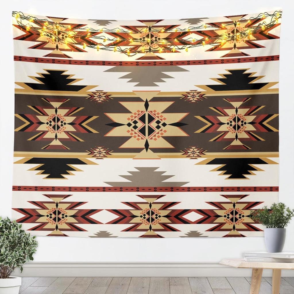 Southwestern Aztec Tapestry Kids Retro Bohemian Western Wall Art For Bedroom Living Rooms, Boho Tribal Wall Hanging Blanket