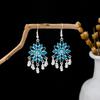 Vintage Ethnic Miao Silver Alloy Teardrop Tassel Earrings