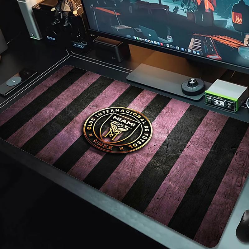 Tappetino Mouse Inter Miami CF Grande Cuscino per Tavolo da Gioco Antiscivolo Laptop Tablet Mousepad Grande Tappetino XXL Mini PC Playmat Con Bordo Lock_xia