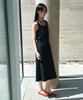 Siyajyu Sia8045 Classic Drape Long Dress_Black
