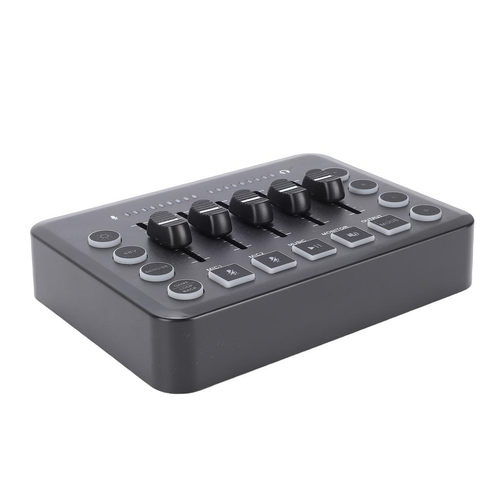 Wireless Live Streaming Sound Card Mixer, Noise Reduction, RGB Lights, 4 Custom Recording Buttons, BT5.0, Compatible
