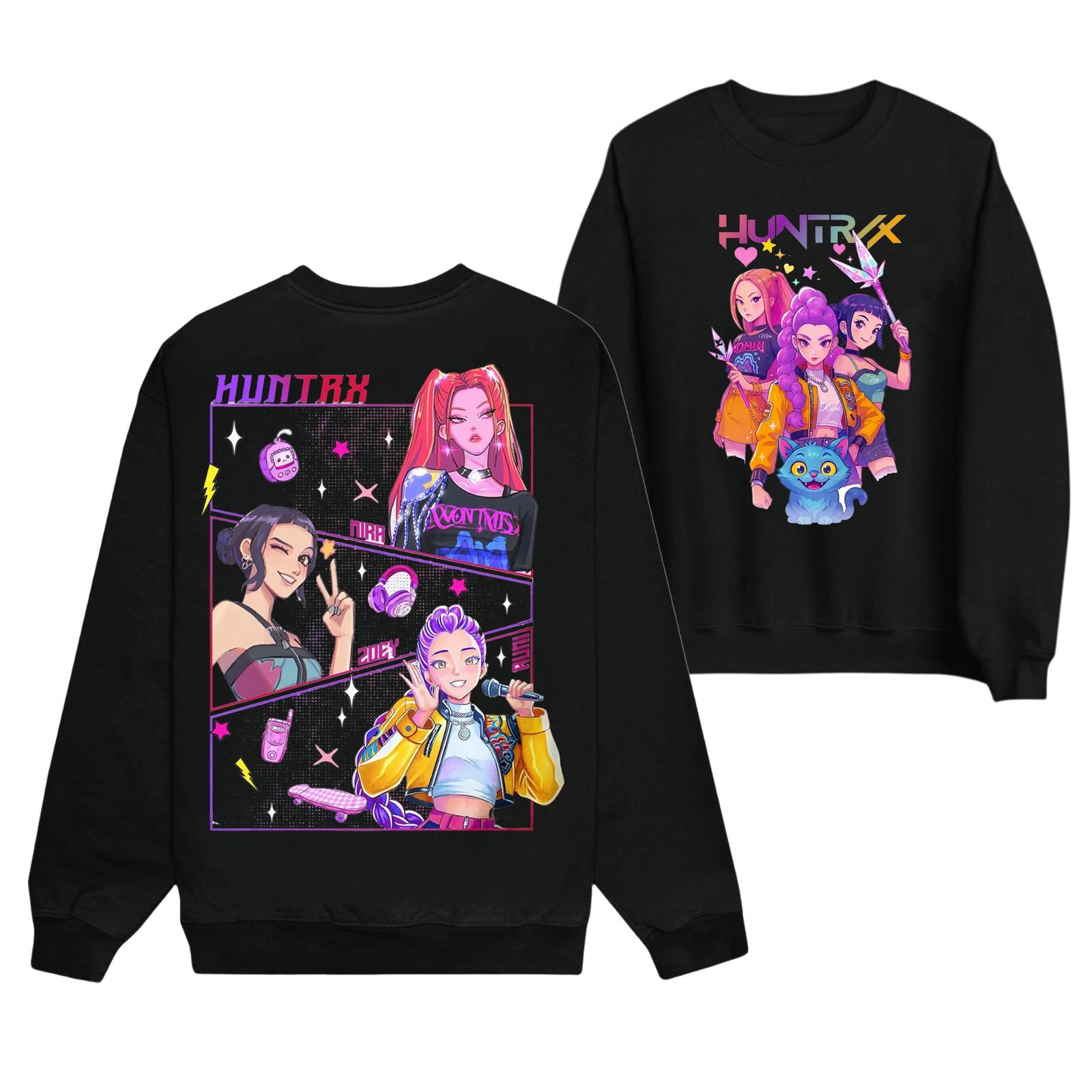 

Жіночий модний повсякденний світшот з принтом, з довгим рукавом і круглим вирізом L чорний