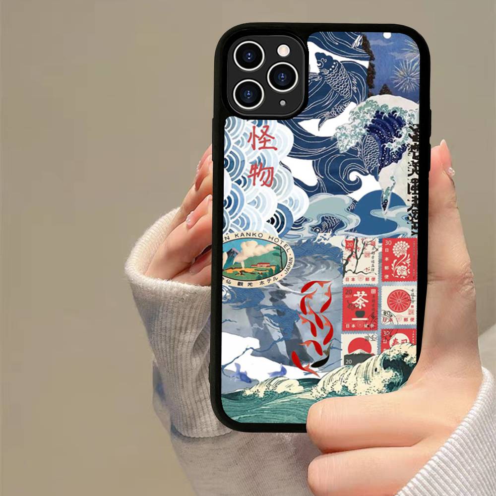 Classic Artwork Great Wave Off Kanagawa Phone Case For IPhone 17 16 Pro Max 11 12 13 14 15 Hard PC+TPU Bracket Back Cover