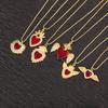 Collana con Pendente Sacro Cuore Nidin di Alta Qualità 6 Stili a Scelta Per Femmina Maschio Pavé Zircone Bianco/Rosso Gioielli Regalo di Lusso Leggero