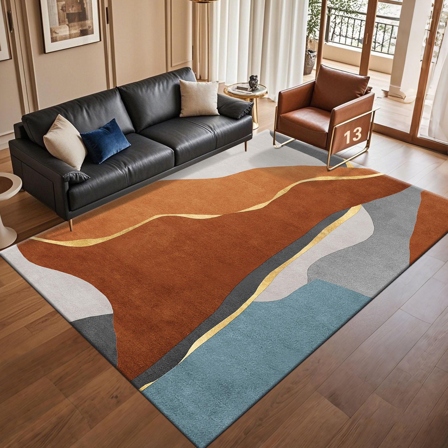 Modern Licht Luxe Abstract Tapijt voor Woonkamer Salontafels Bank Grote Oppervlaktekleden Wasbaar Antislip Slaapkamer Zachte Vloermat 80*120cm