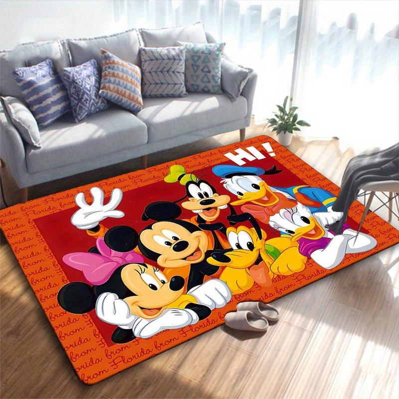 1ks Koberec s motivem Disney Mickey Mouse a Minnie, Kusový koberec, Protiskluzový koberec, Ručně pratelná podložka pod nohy, Vhodné pro obývací pokoj, ložnici, bytový dekor