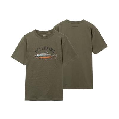 Bio-Baumwolle Grafik Khaki WS [Shimano] T-Shirt, SH-003V