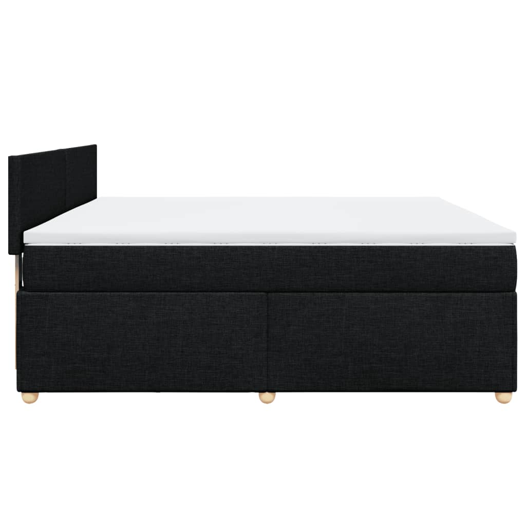 Box Spring Bed with Mattress Black 180x200 Cm Fabric