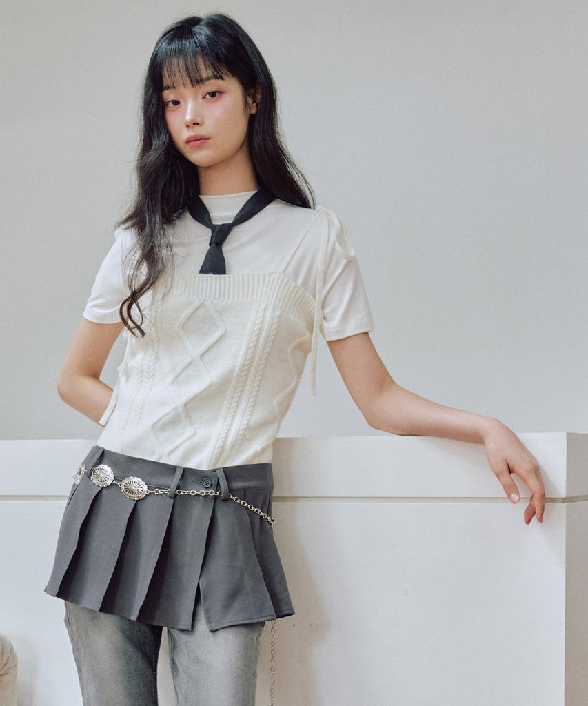 ZEROPLANET Luca Pleats Bustier [White]