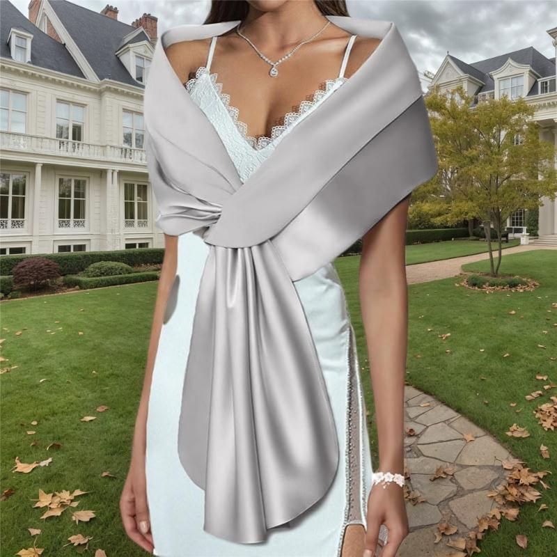 Luxuriöse Hochzeit Seidengefüttertes Inneres Bequemer Wiederverwendbarer Faltbarer Schal für Besondere Anlässe