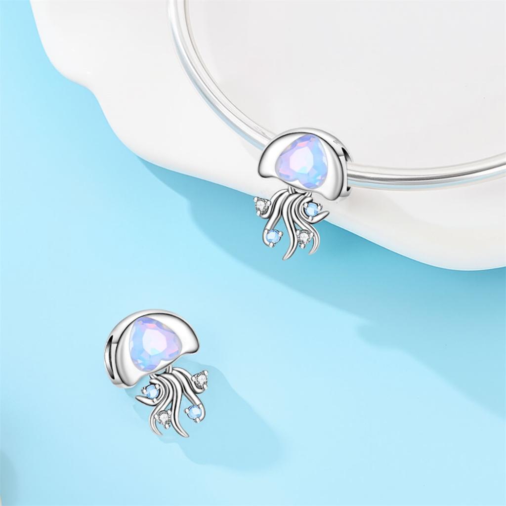 Copper Marine Life Blue Blue Wave Jellyfish And Butterfly Perfume Bottle Charms Beads Fit Diy Bracelets Jewelry