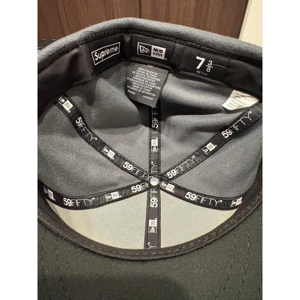 Used Supreme New Era Box Logo Cap Black 7 3/8