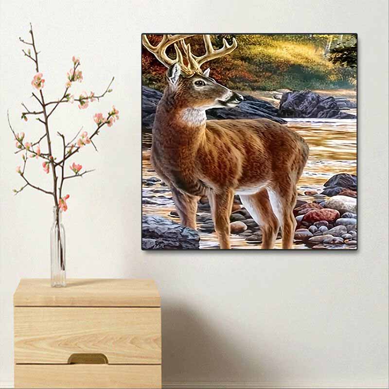 New Arrival 5D DIY Full Circle Diamond Painting "Elk" Embroidery Cross Stitch Home Decor Gift