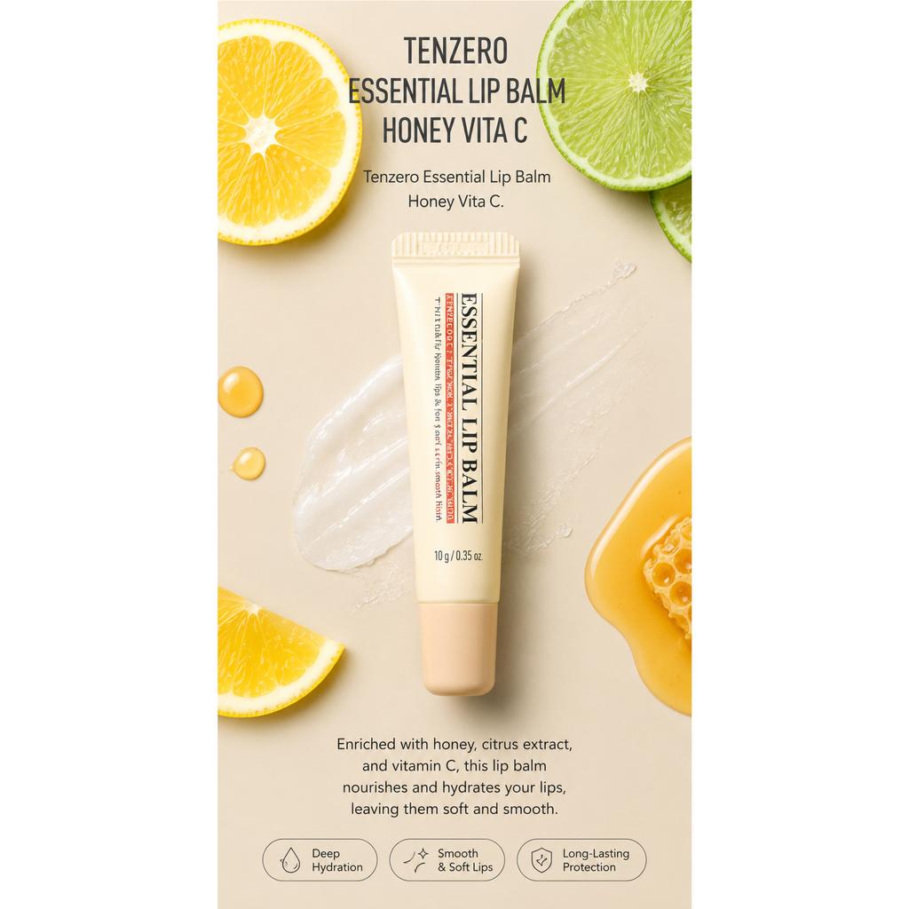 TENZERO Essentieller Lippenbalsam Honey Vita C Feuchtigkeitspflege 9g