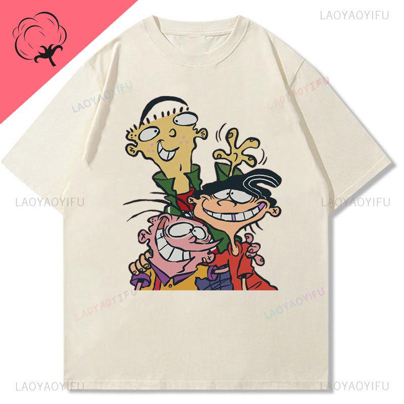 Ed Edd  Eddy Tv Show Shirt Novelty Cartoon Kawaii Cute Casual Funny Comic Printed Y2k Clothes Grahic T Shirts Cotton Unisex Top
