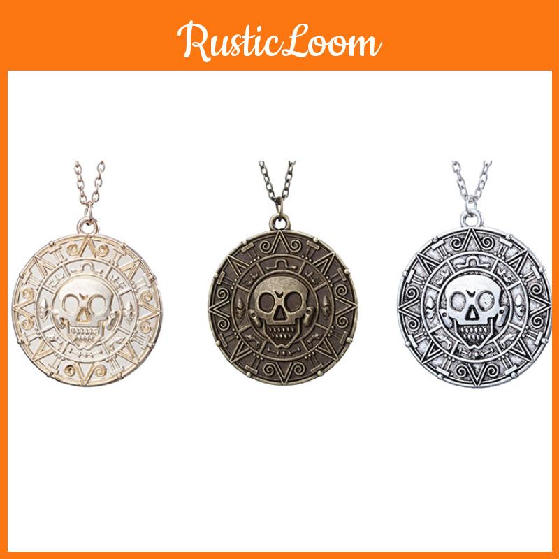 Stunning Pirates Of The Caribbean Aztec Coin Medallion Necklace For That Special Occasion