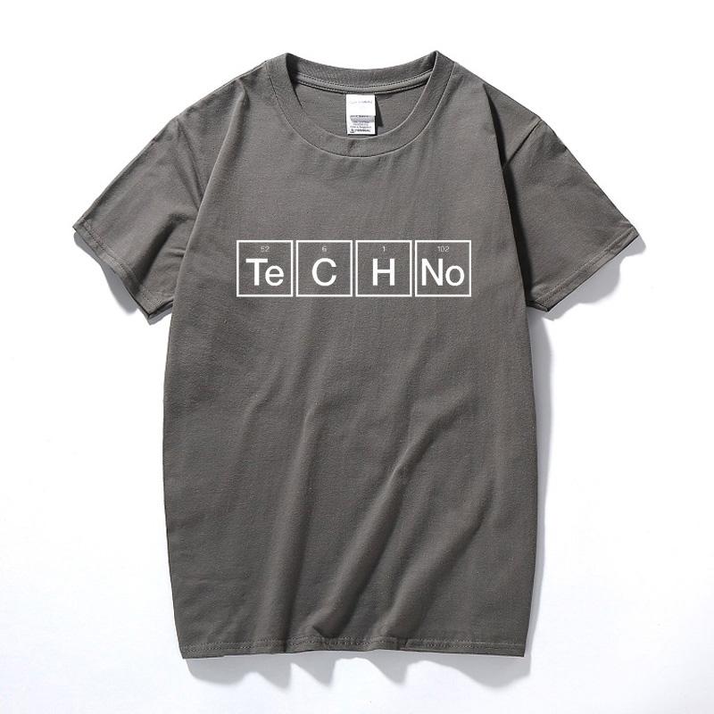 Techno Slogan Print Tshirt Periodic Table Graphic Design Music Tee House Top Summer Fashion Streetwear Camiseta Masculina