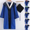 1 Conjunto Uniforme de Formatura Super Macio Resistente ao Desgaste Poliéster Chapéu de Bacharel Capa de Formatura Adereços para Fotografia Conjunto para Faculdade