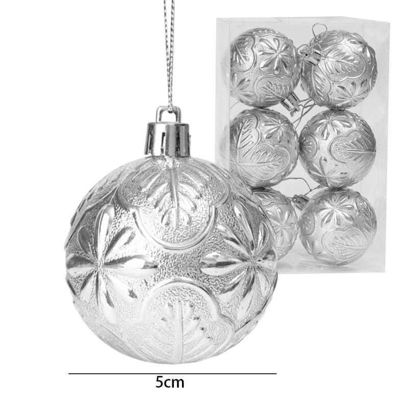 6/12PCS Christmas Ball Ornaments Xmas Tree Hanging Pendant Sets 5cm Colorful Ball Decoration for New Year Christmas Home Party