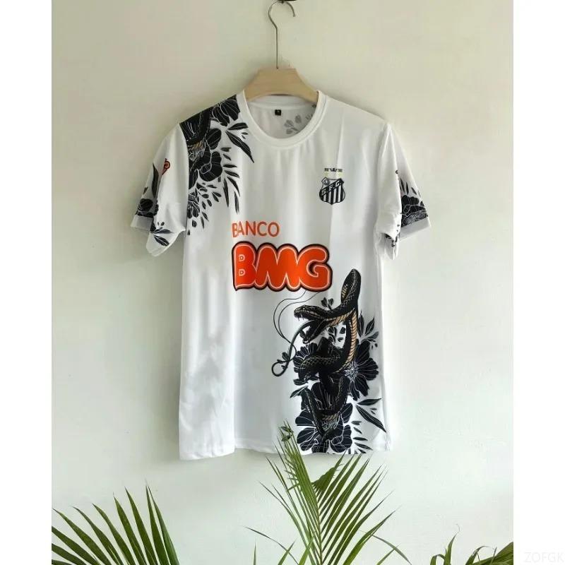 2025 Vintage Santos Family Football T-shirt Classic 3D Printed Men's and Women's Short Sleeved T-shirt Top