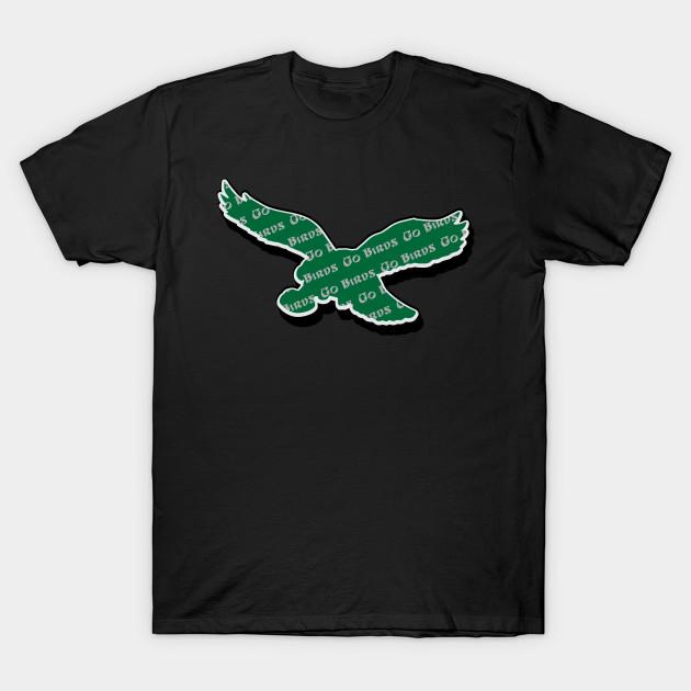 Men Black Print T-shirt Go Birds Philly Football No-Cut Transfer Paper Print Cotton Tshirt XL