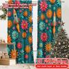 2D Flat Printing  2pcs New Year Rocket Chic Curtains&Drapes Durable Polyester Curtains Decorations For Home for Living Room