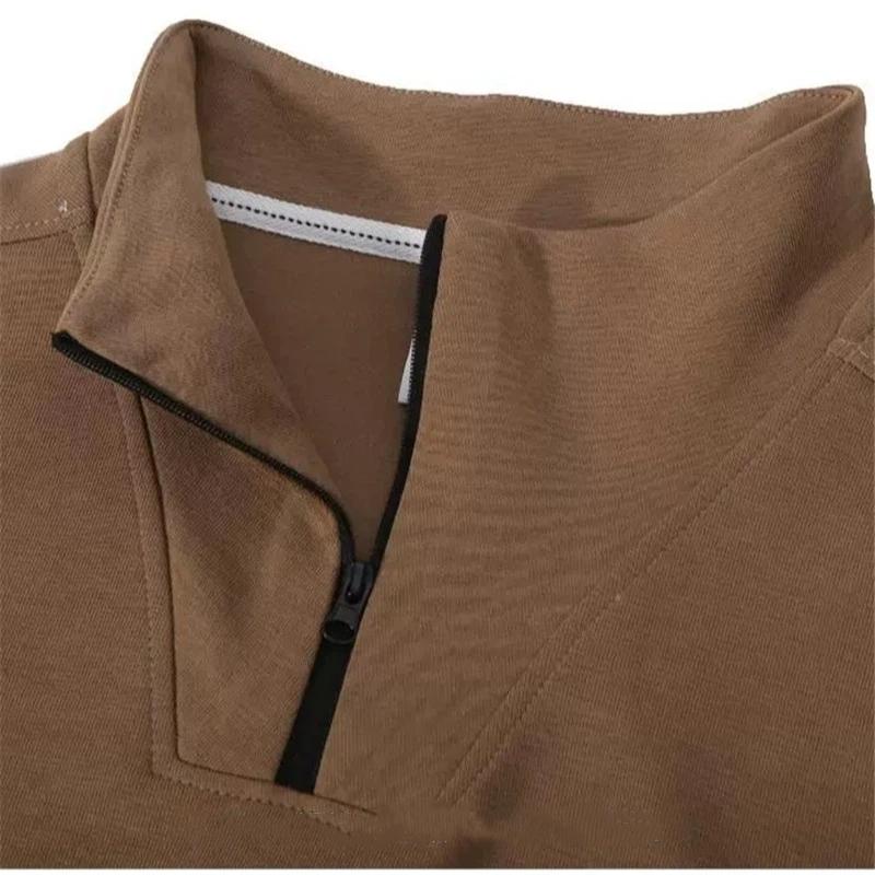 Men's Quarter Zip Stand Collar Sweatshirt Casual Pullover