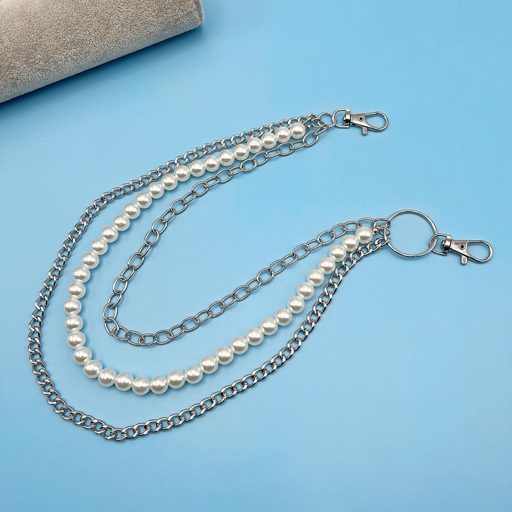 Hip Hop Punk Style Chain Pearl Trouser Chain Ins Trendy Cool Versatile Multi-layer Body Chain Women