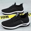 Men's Big Size Breathable Flyknit Sneakers - Casual, Versatile, Odor-Resistant, Solid Color Shoes