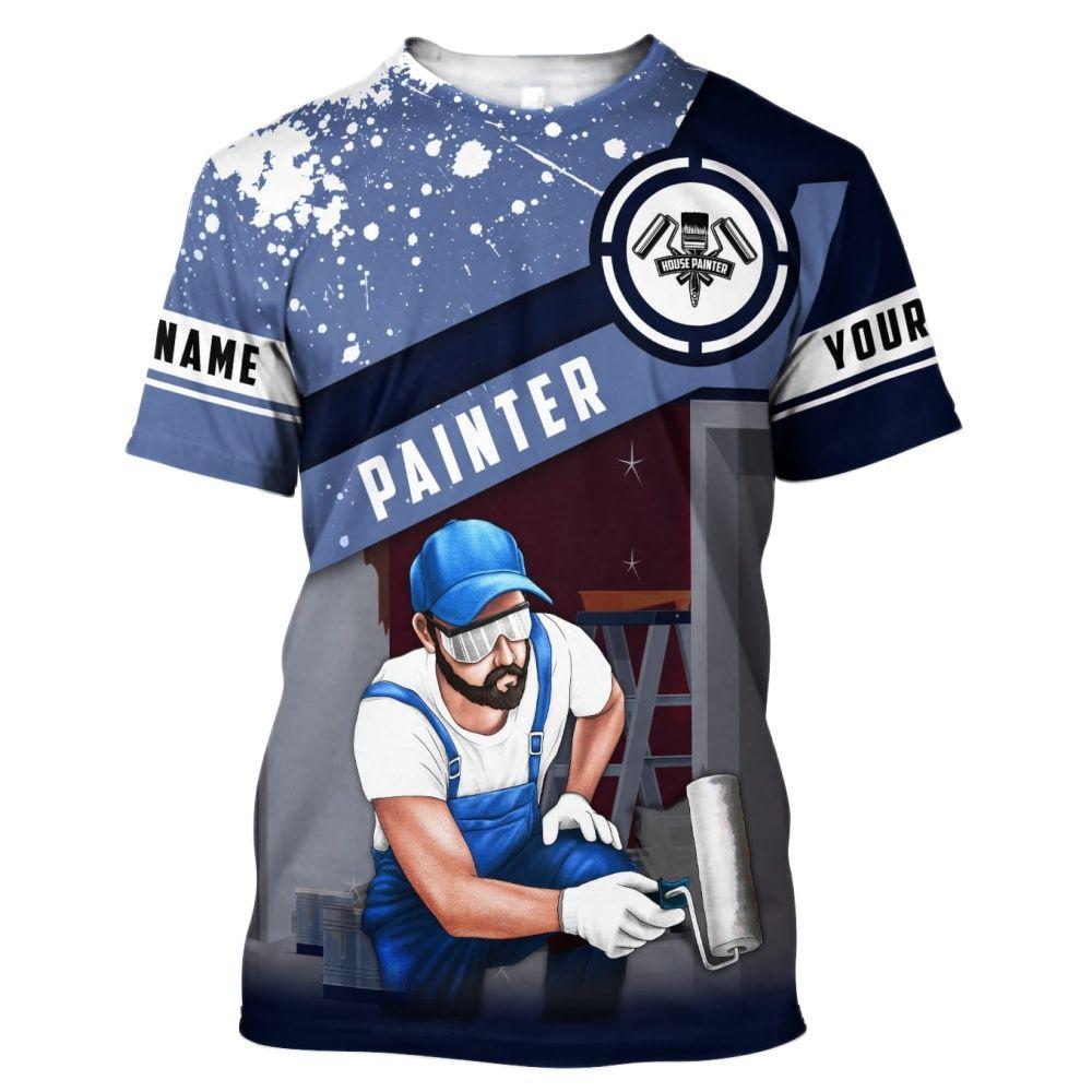 Malířská uniforma 3D Vtipný potisk Pánské módní tričko Trend Harajuku Krátký rukáv Volnočasové Kulatý výstřih Pracovní oděv Hip Hop Topy