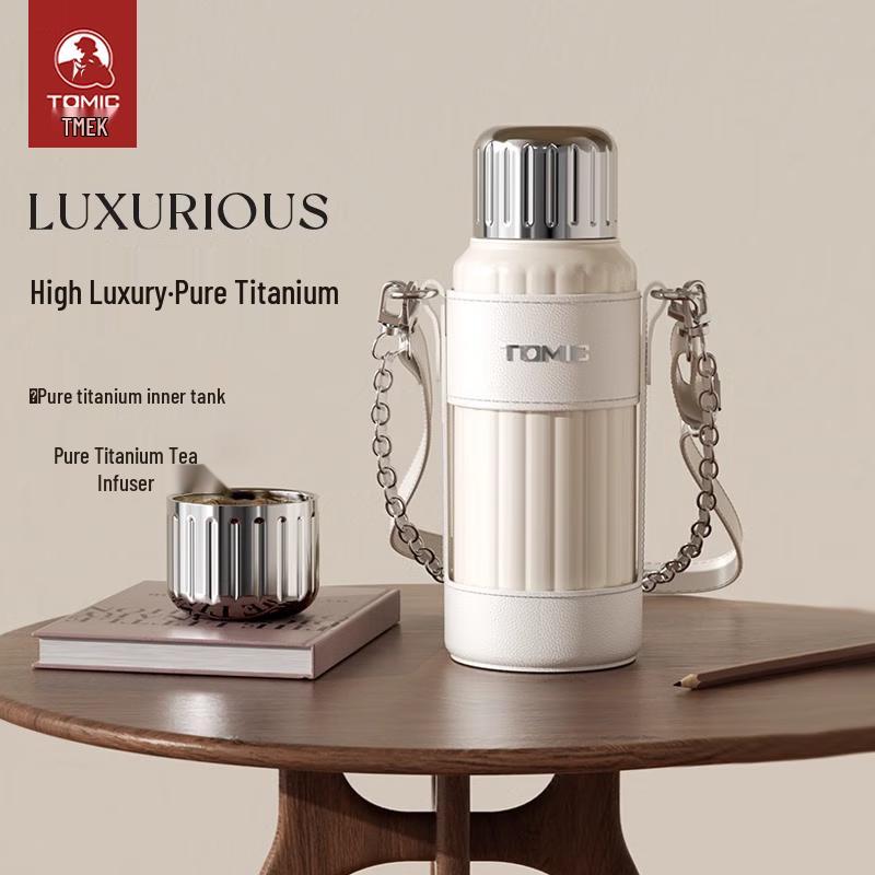 TOMIC 500ml Pure Titanium Tea Infuser Thermos Bottle