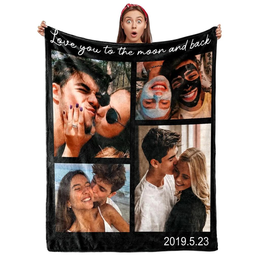 Customized Personalization Digitalprinted Polyester Bedroom Velvet Flannel Soft Sofa Cover Blanket Fleece Soft Sofa Cover