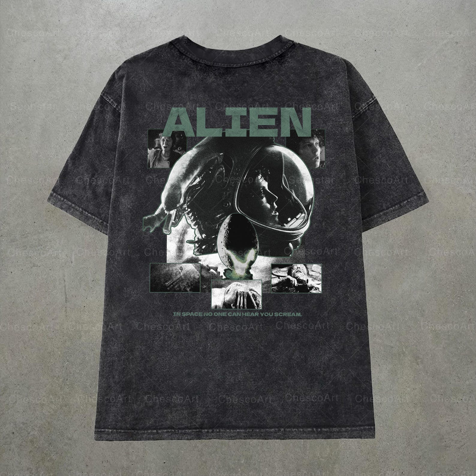 Vintage Alien Movie Shirt, Horror Film Comfort Colors Tee, Retro Xenomorph Graphic Tee S