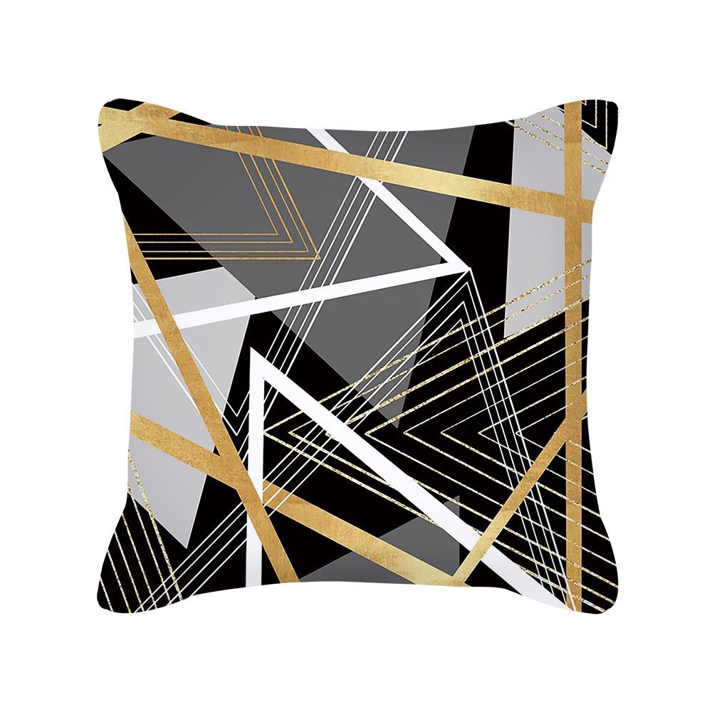 Nordic Golden Geometric Love Print Sofa Interior Decoration Square Pillow Cushion Cover New Style
