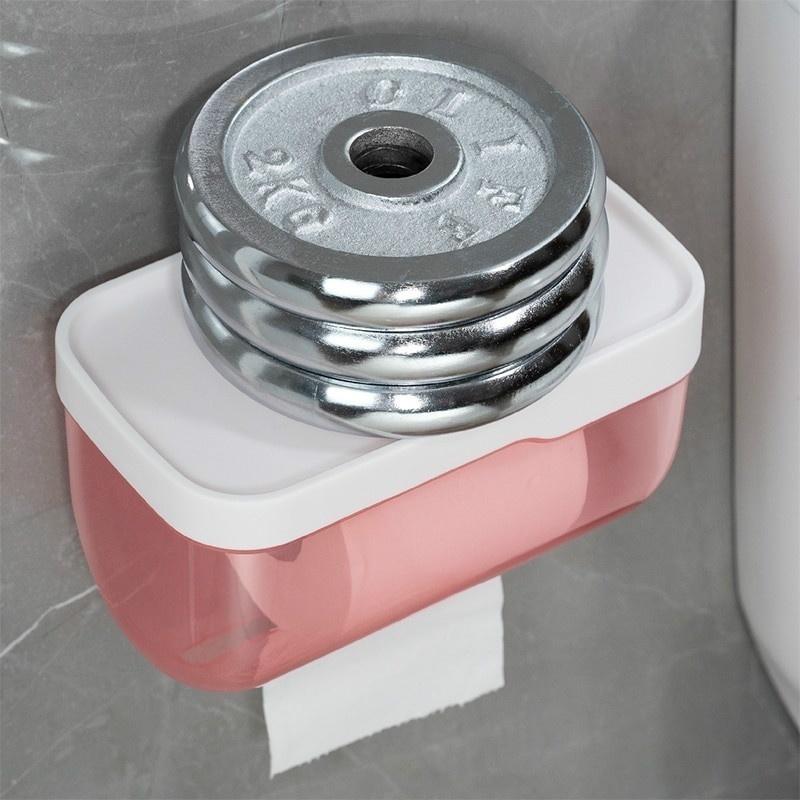 3 Colors Bathroom Toilet Paper Towel Holder Wall Mount Plastic WC Toilet Paper Holder with Storage Shelf Rack Paper Storage Box