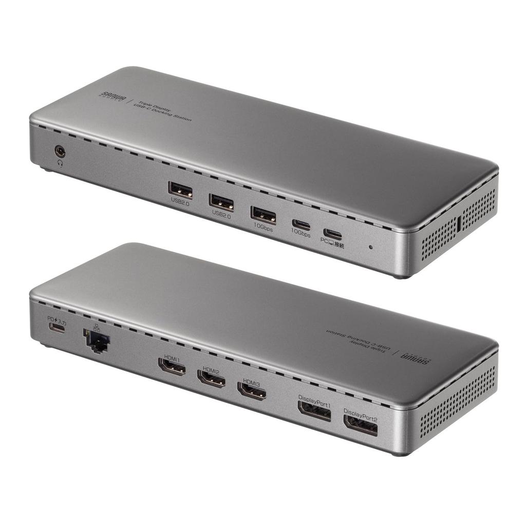Sanwa Supply Docking Station X 4K X 3 Screen USB-CVDK20 (Supports HDMI/DisplayPort Outputs)