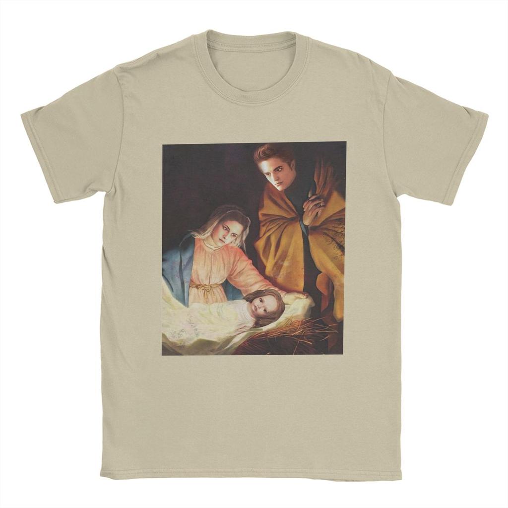 Męski T-shirt Parodia filmu Zmierzch Rodzi się dziecko Niesamowite bawełniane koszulki z krótkim rękawem T-shirt z okrągłym dekoltem Nadrukowany