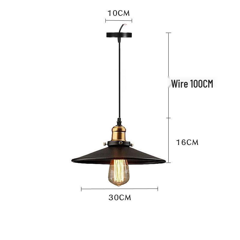 Retro Wrought Iron Single Head Chandelier Pendant for Restaurants, Bars, Cafes, and Stores