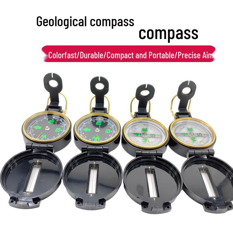 Multifunctional Waterproof Hiking Compass with Luminous Flip-Cover