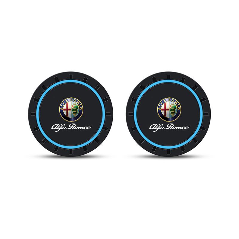 

2Pcs Car Cup Holder Anti Slip Coasters Pads Auto Interior Accessories For Alfa Romeo Giulia 159 147 Stelvio Giulietta 156 GT 166 2PCS синій
