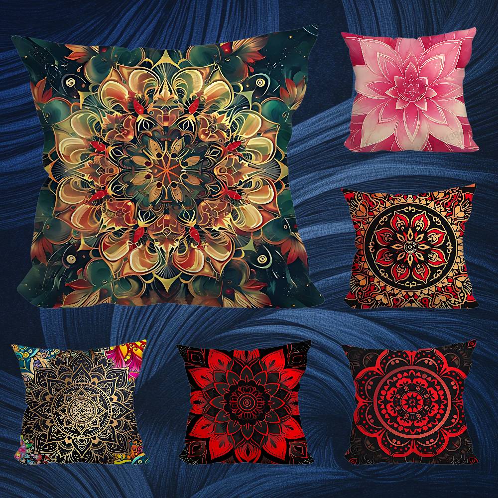 Beauty Mandala Art Totem Pillow Case For Room Sofa Cushion Cover Suitable For Home Bedroom Decoration And Protector