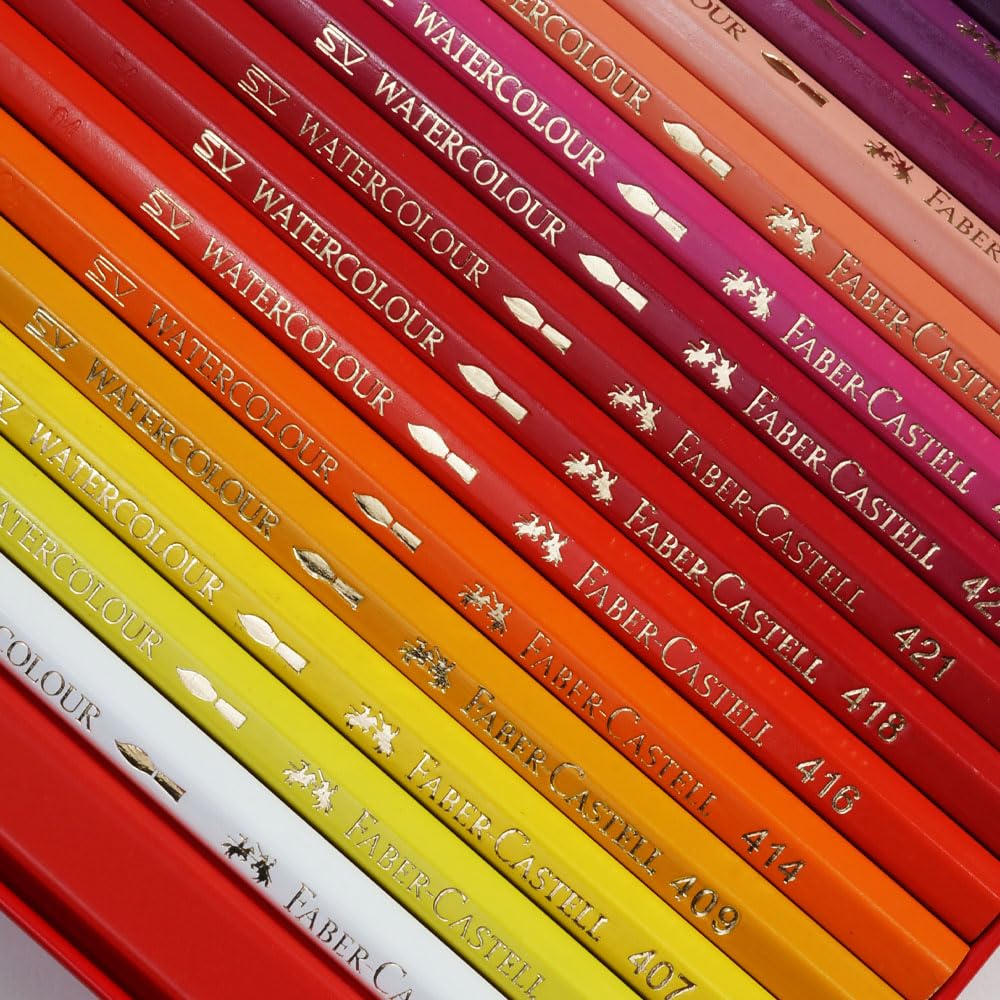 Faber-Castell Watercolor Pencils, 36 Colors, Red Tin FC115937ffa