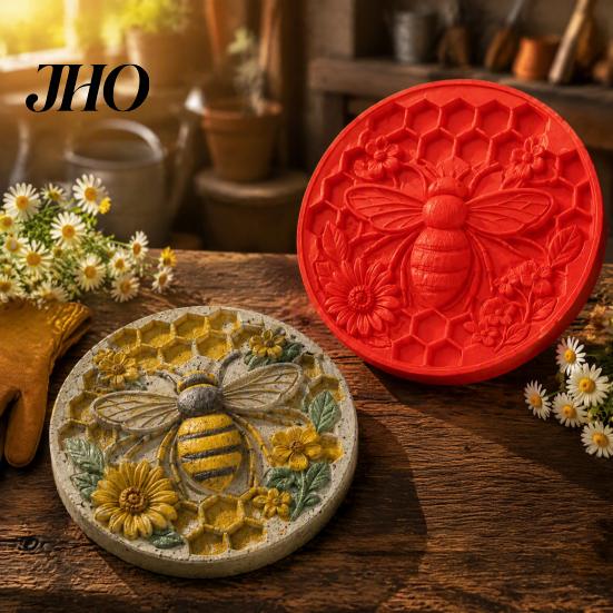 Stampi in Cemento per Paesaggistica, Stampo in Silicone per Pietra da Calpestio, Stampo per Mattoni Decorativi Girasole/Farfalla/Ape/Zucca/Fiocco di Neve/Funghi/Fatina, Riutilizzabile, Cemento Unico