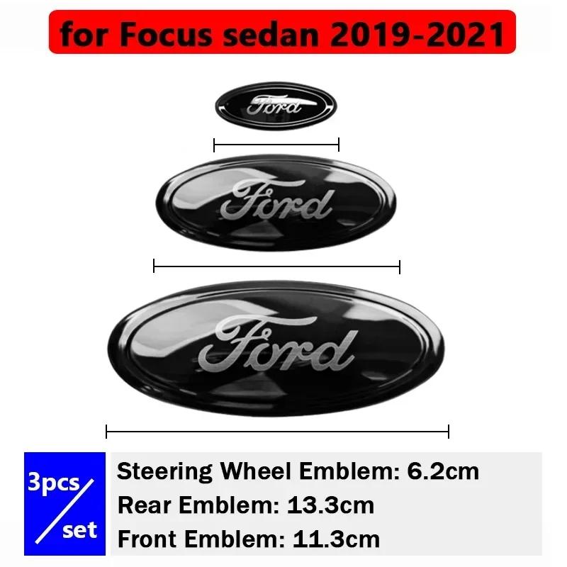 Neuer 2026 Autoaufkleber 3 Stück Auto Frontemblem Hecklogo für Ford Focus Limousine Escape Escort Mondea Edge Taurus Exolorer Territory St