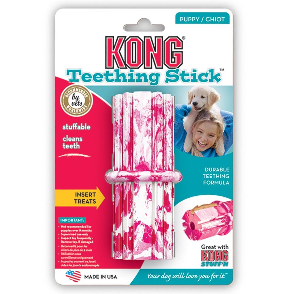 Buy KONG Puppy Teething Stick Chew Toy (Rose / blanc) UTAR1328 at
