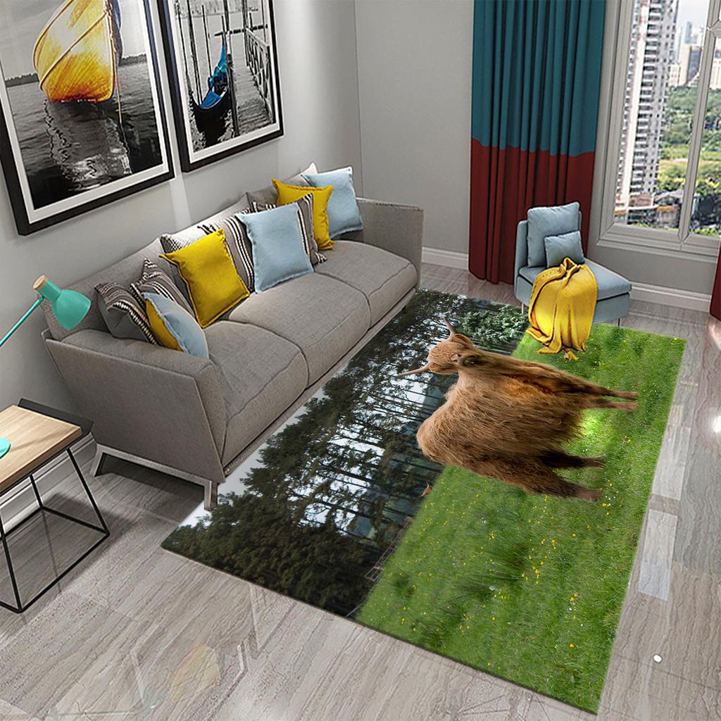 Yoga Mat Bedroom Living Room Decorative Door Mat Cute Cow Rug Farm Animal Rectangular Rug