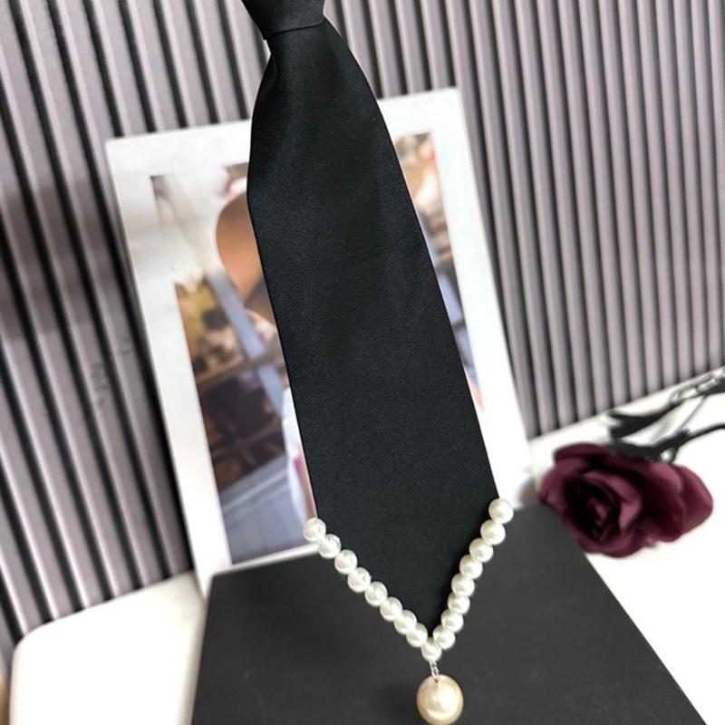 Heavy Duty Uniform Ties For Janpanese Uniform Cosplay Accessory Neckwear seifuku Anime Necktie with Decorative Pearls