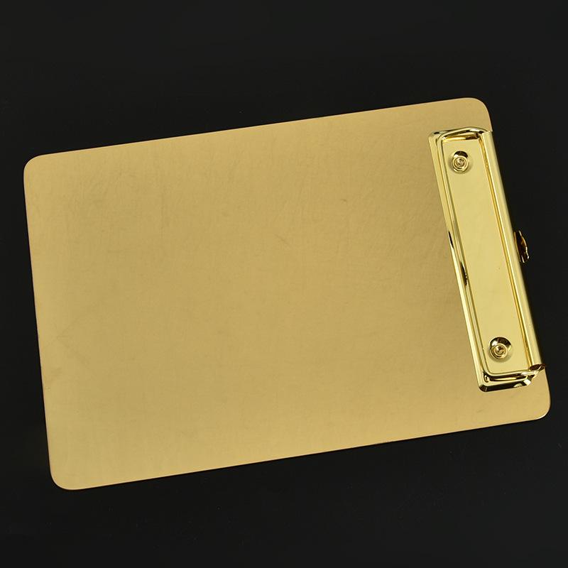 Nordic Gold Stainless Steel File Clip Menu Document Folder Writing Board