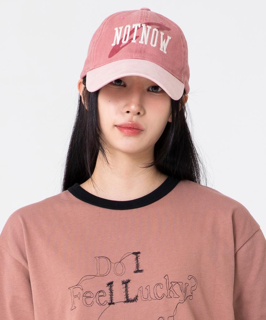 GLACK Gc059 Notnow Color Block Washed Cotton Ball Cap (Pink)