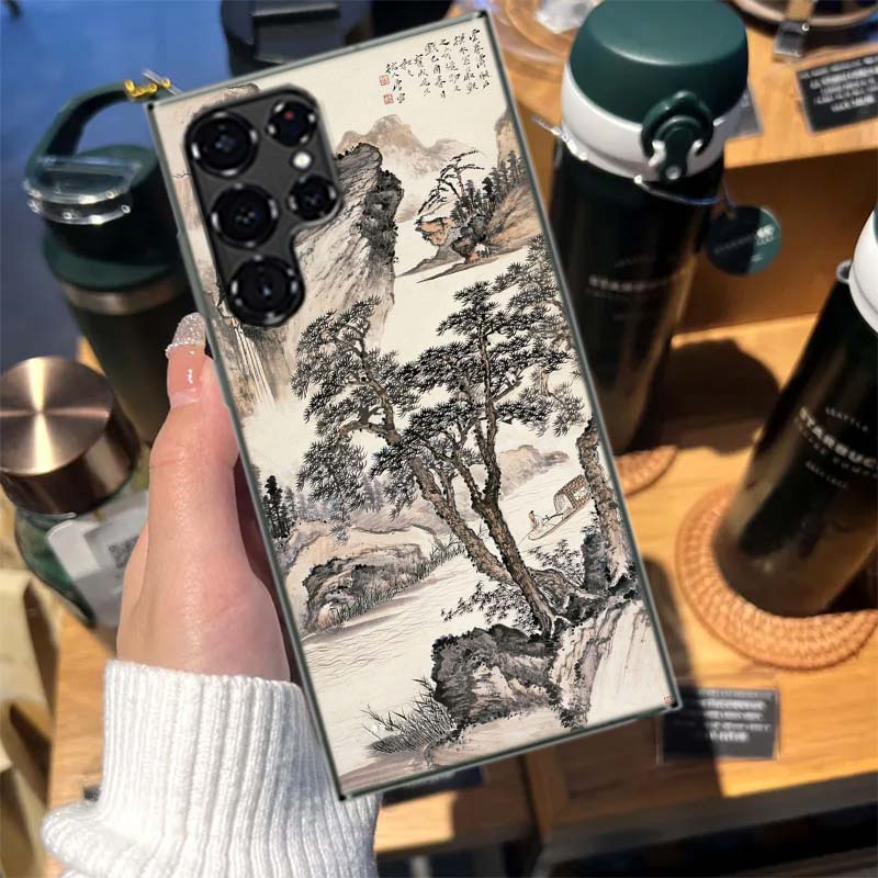 Chinese Style Ink Painting Art Cases Phone Case for Samsung Galaxy S26 Ultra S25 Edge S24 S23 FE S21 Plus S20 S22 S10 Cover TPU